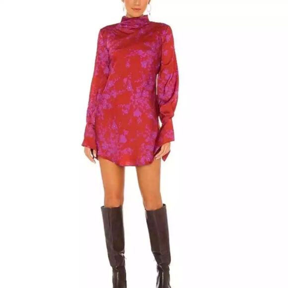 Free People Aries Mini Dress Red Pink Open Back NWT XS Sexy Party Cocktail Flaw - Picture 8 of 14